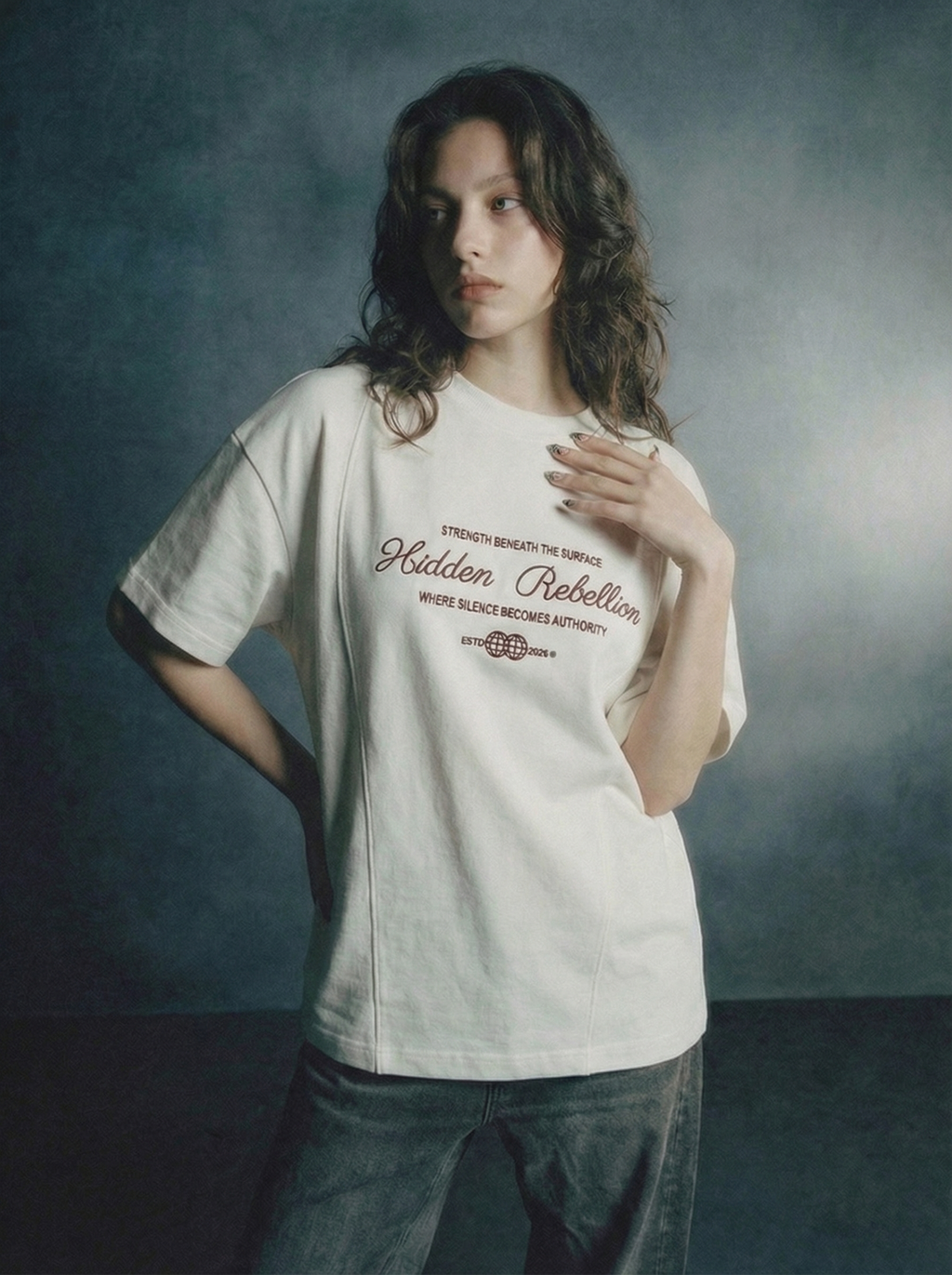 Hidden Rebellion Unisex Boxy Tee – White